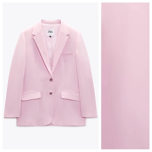 NWT. Zara Pink Oversized Menswear Style Blazer. Size S. - Picture 3 of 12